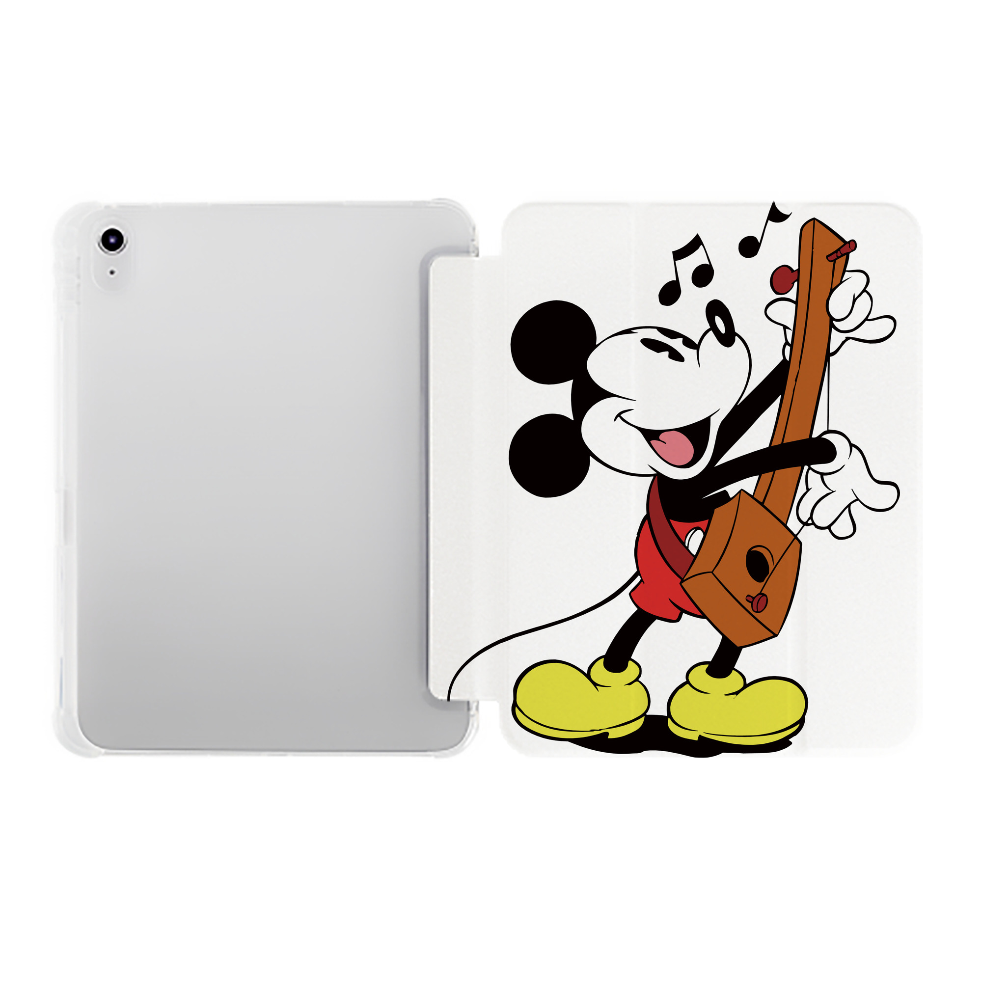 （画像用） ミッキーマウス Mickey Mouse IPad ケース ペン収納付き 三つ折りスタンド PUレザー×シリコン 対応機種9.5/10.5/10.9インチ
